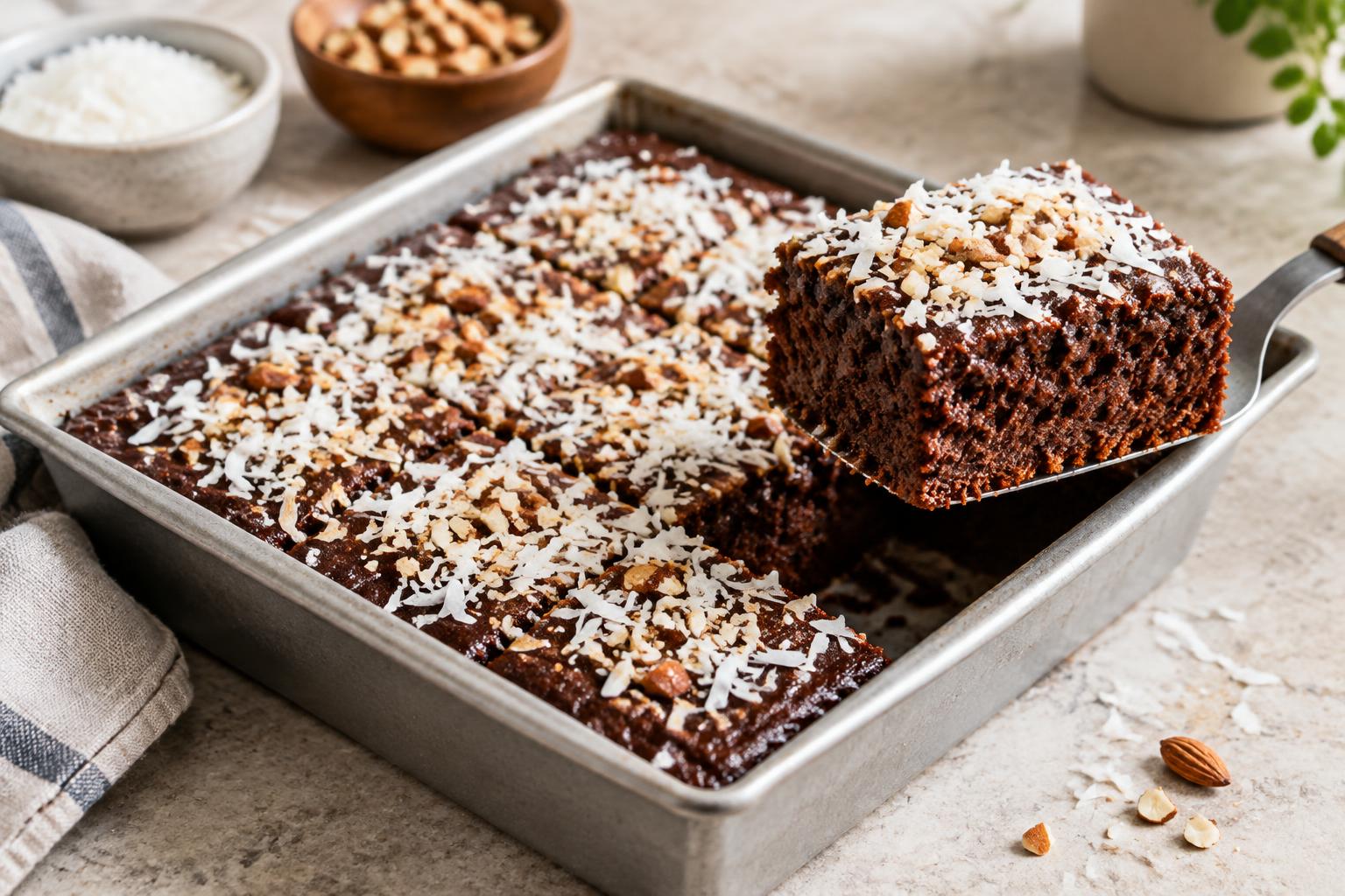 Chocolate Coconut Snack Cake