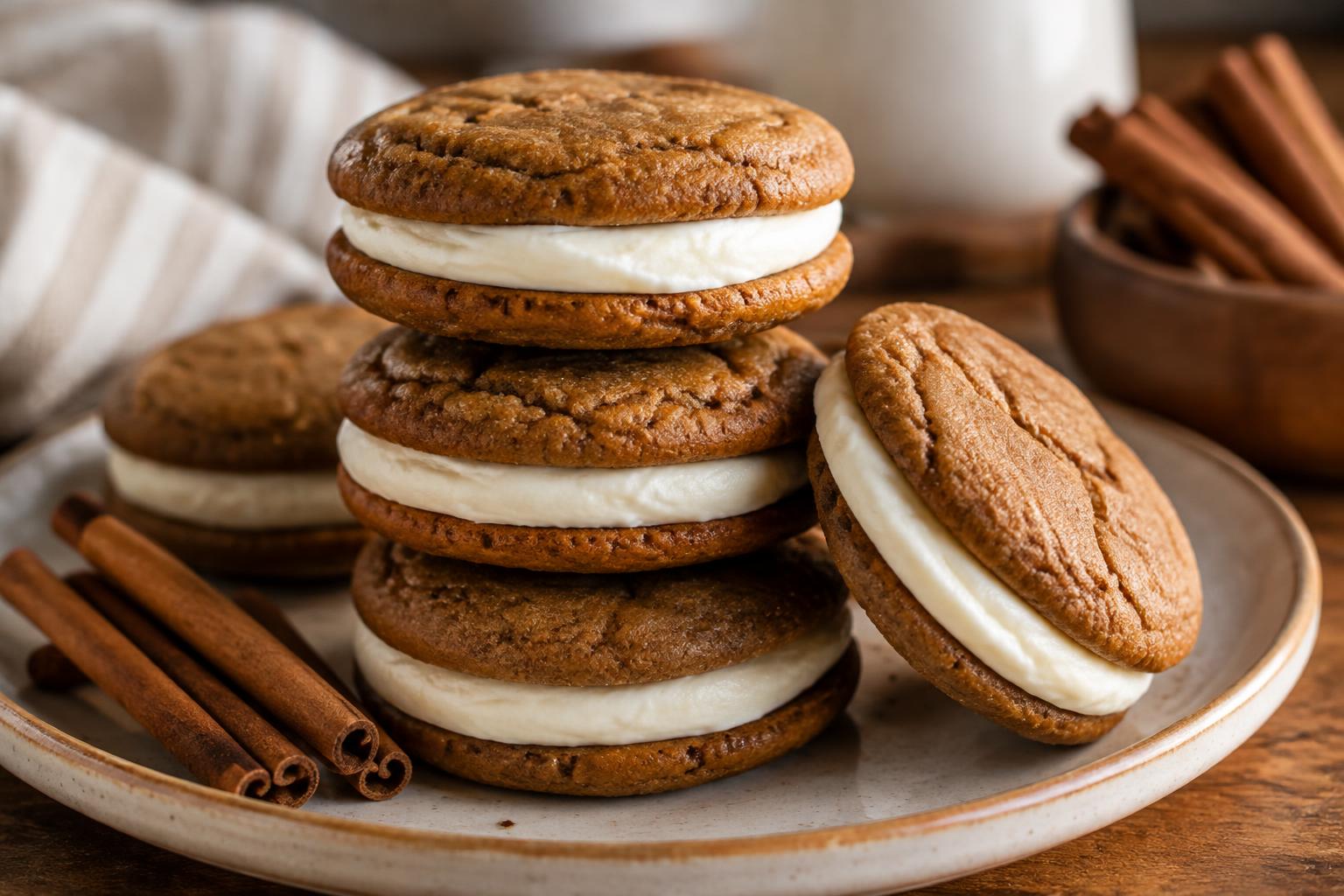 Gingerbread Cream Cloud Sandwiches