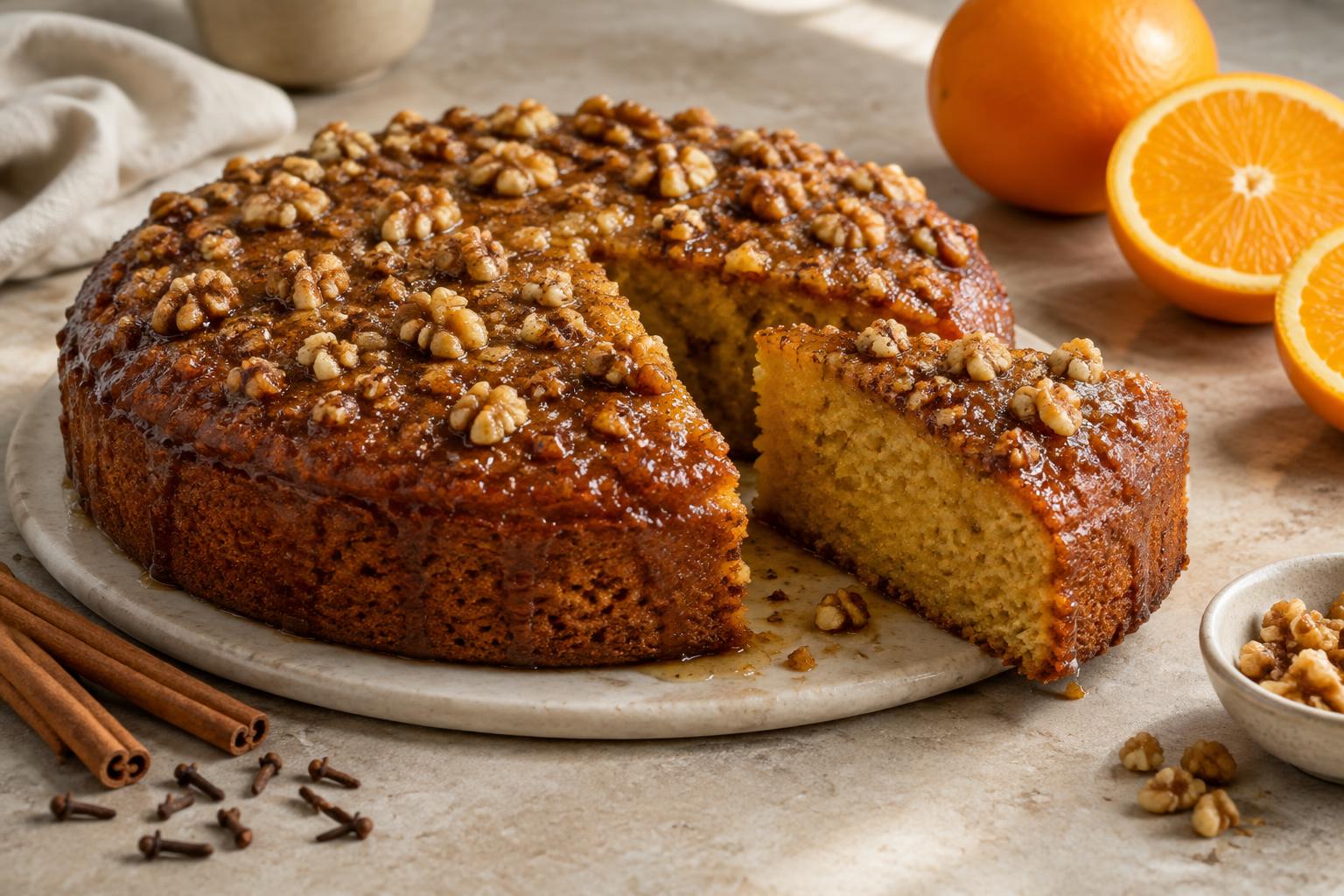 Greek Melomakarouno Cake