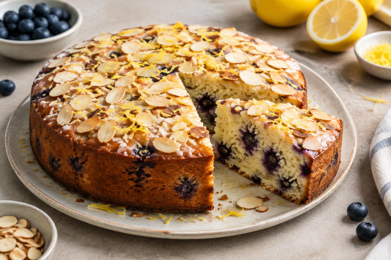 Lemon Blueberry Ricotta Cake