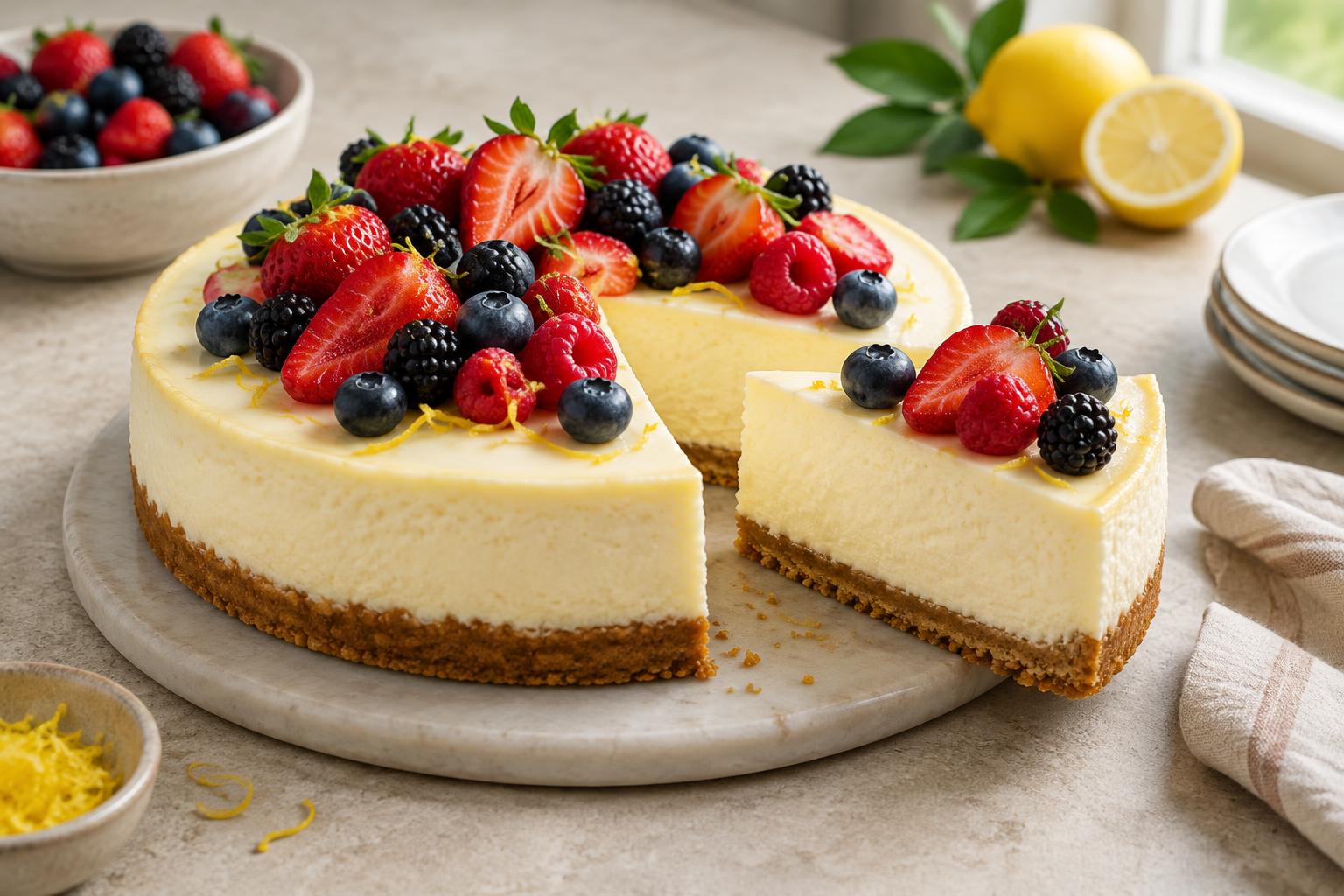 Lemon Greek Yogurt Cheesecake
