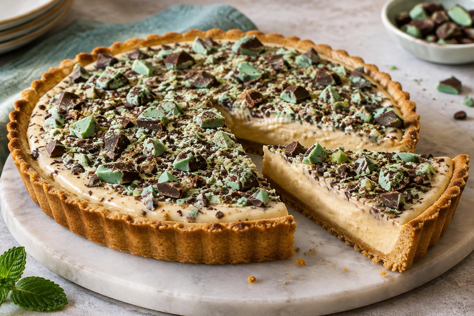 Peppermint Crisp Velvet Tart