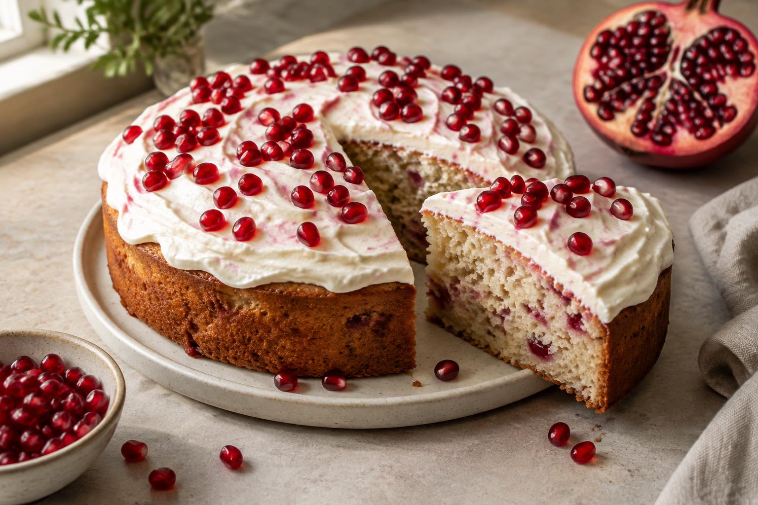 Pomegranate Yogurt Cake