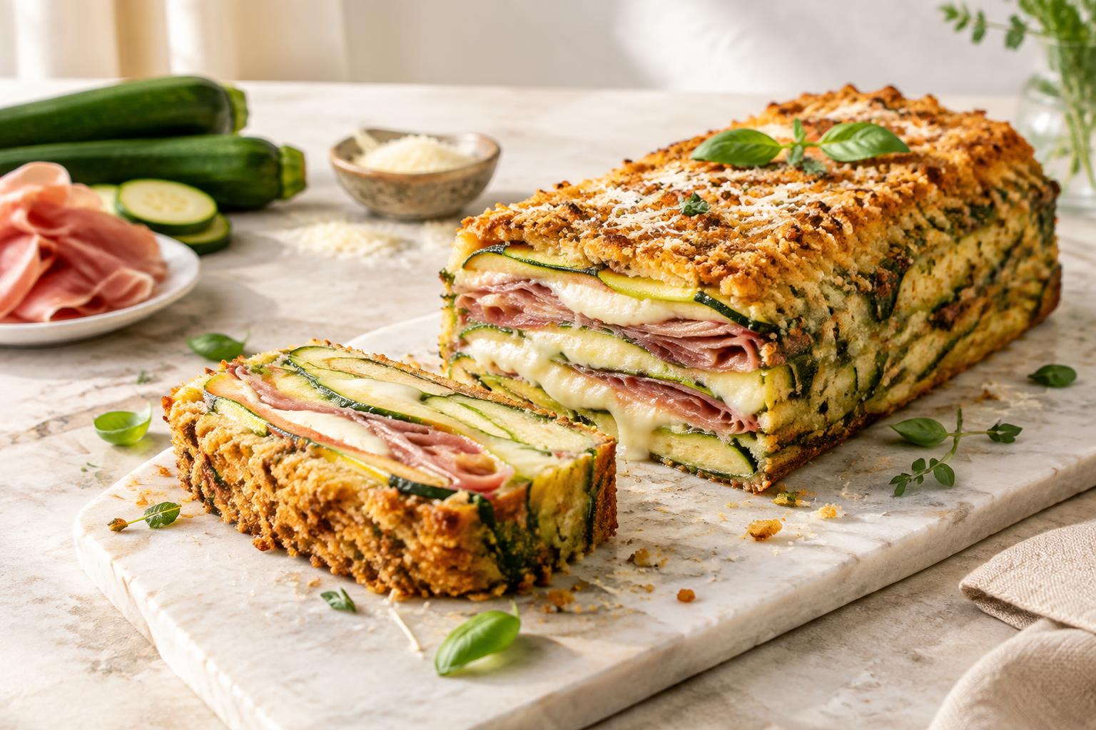 Zucchini Mozza Stack